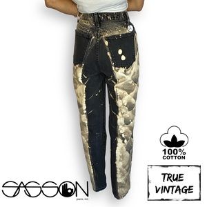 VTG Sassoon High Waist Tapered Leg Mom Jeans Hand Bleached! C4